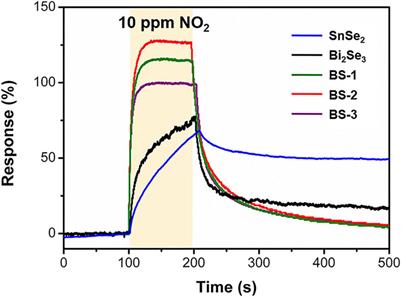 2D/2D Bi2Se3/SnSe2 heterostructure with rapid NO2 gas detection